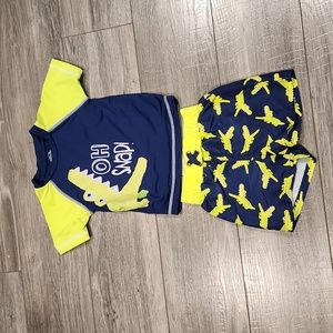 Quad Seven Boys 2pc Swimtrunks & Shirt sz 12M